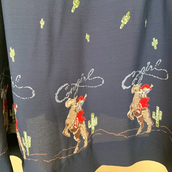 Western Cowgirl Print Midi Skirt - Picture 3 of 6